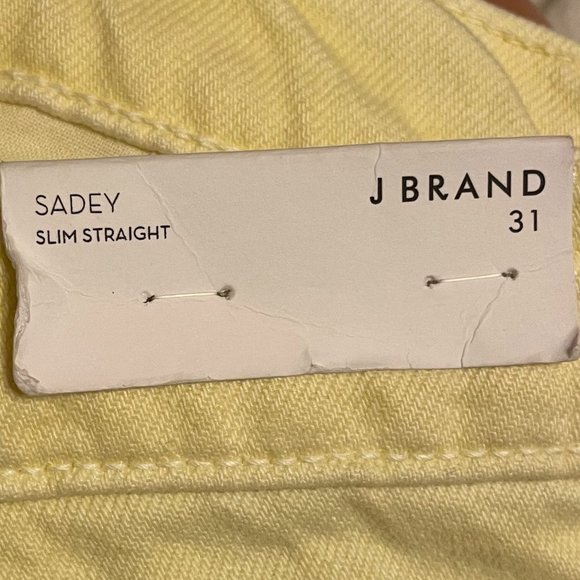 NWT J Brand Yellow Light Wash Sadey Slim Jeans - Picture 6 of 9